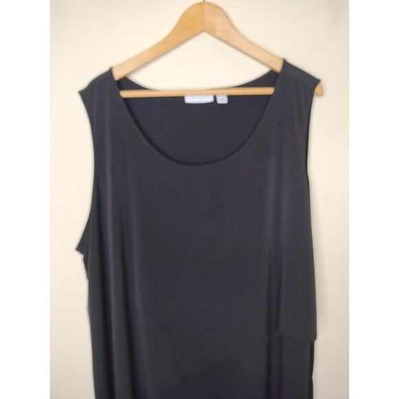 Susan Graver Liquid Knit Tank Tunic Asymmetric Hem - Picture 2 of 6